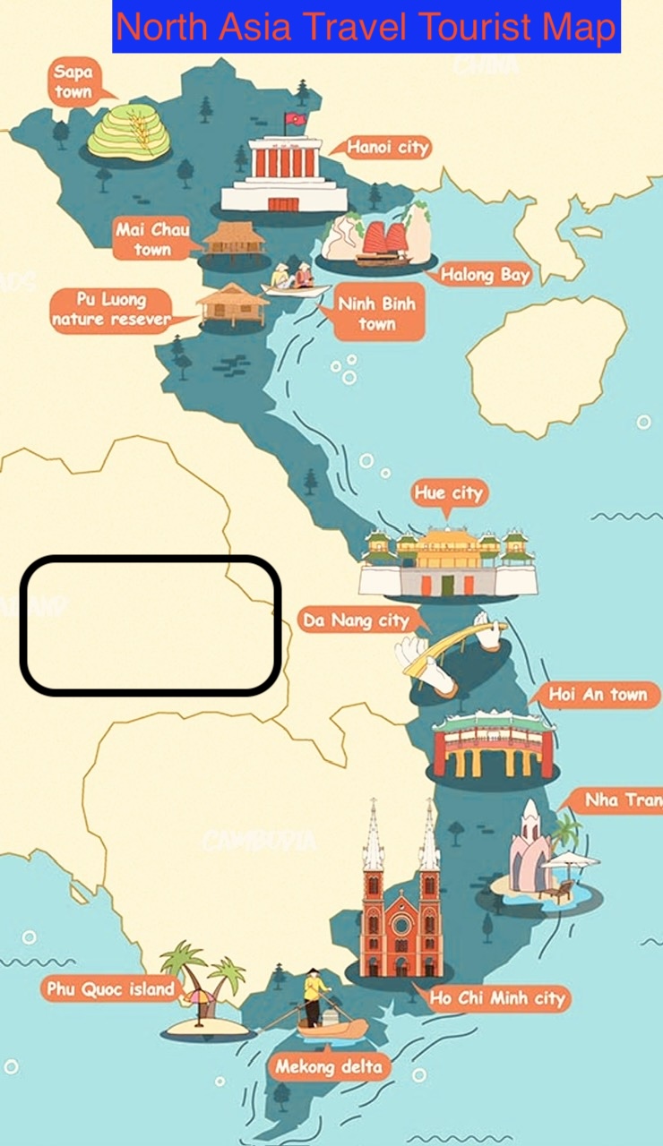 North Asia Travel Tourist Map